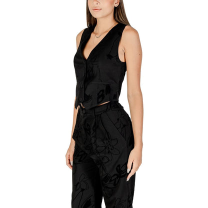 Desigual Black Polyester Waistcoat