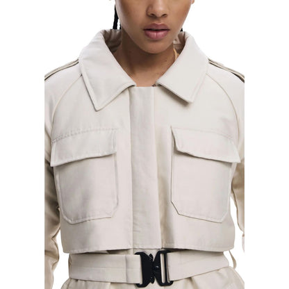 Desigual Cream Polyester Coat