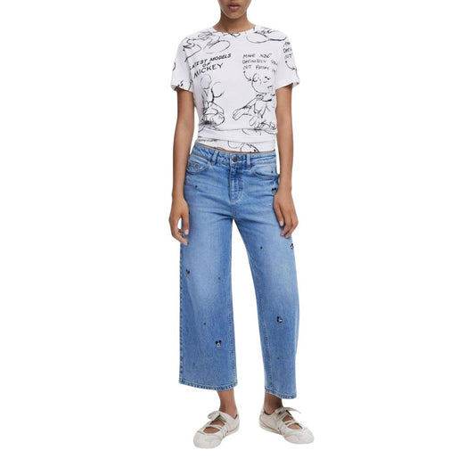 Desigual White Cotton T-Shirt