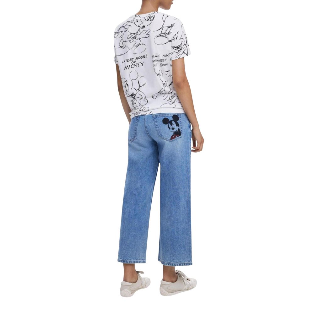 Desigual White Cotton T-Shirt