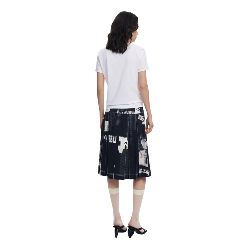 Desigual White Cotton T-Shirt