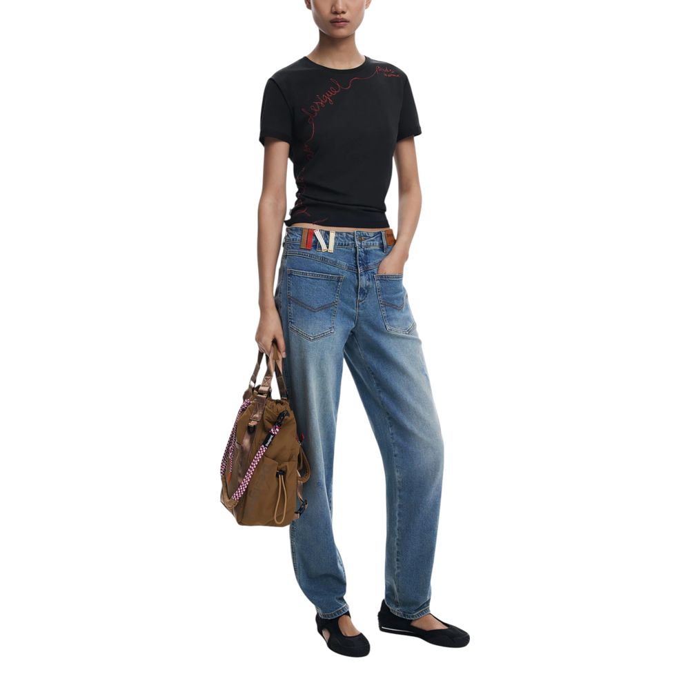 Desigual Black Cotton T-Shirt