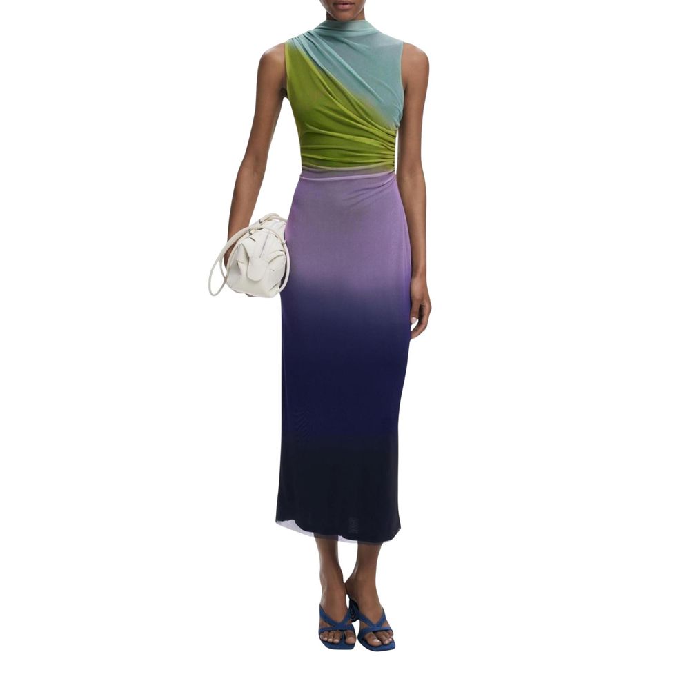 Desigual Purple Polyester Long Dress