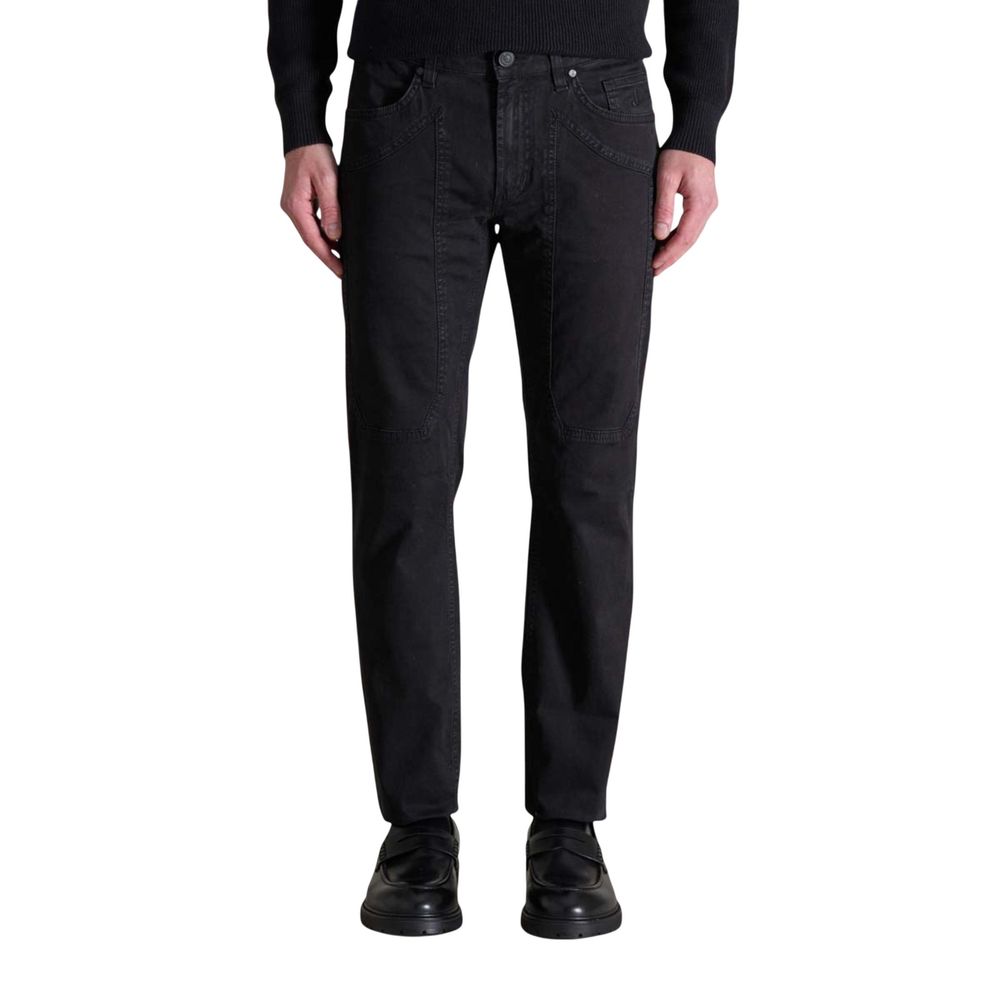 Jeckerson Black Cotton Skinny Pants