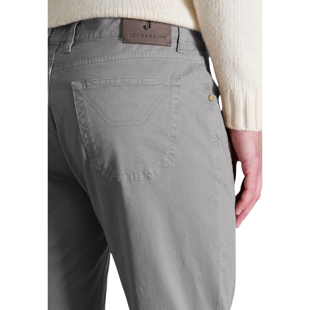 Jeckerson Gray Cotton Skinny Pants
