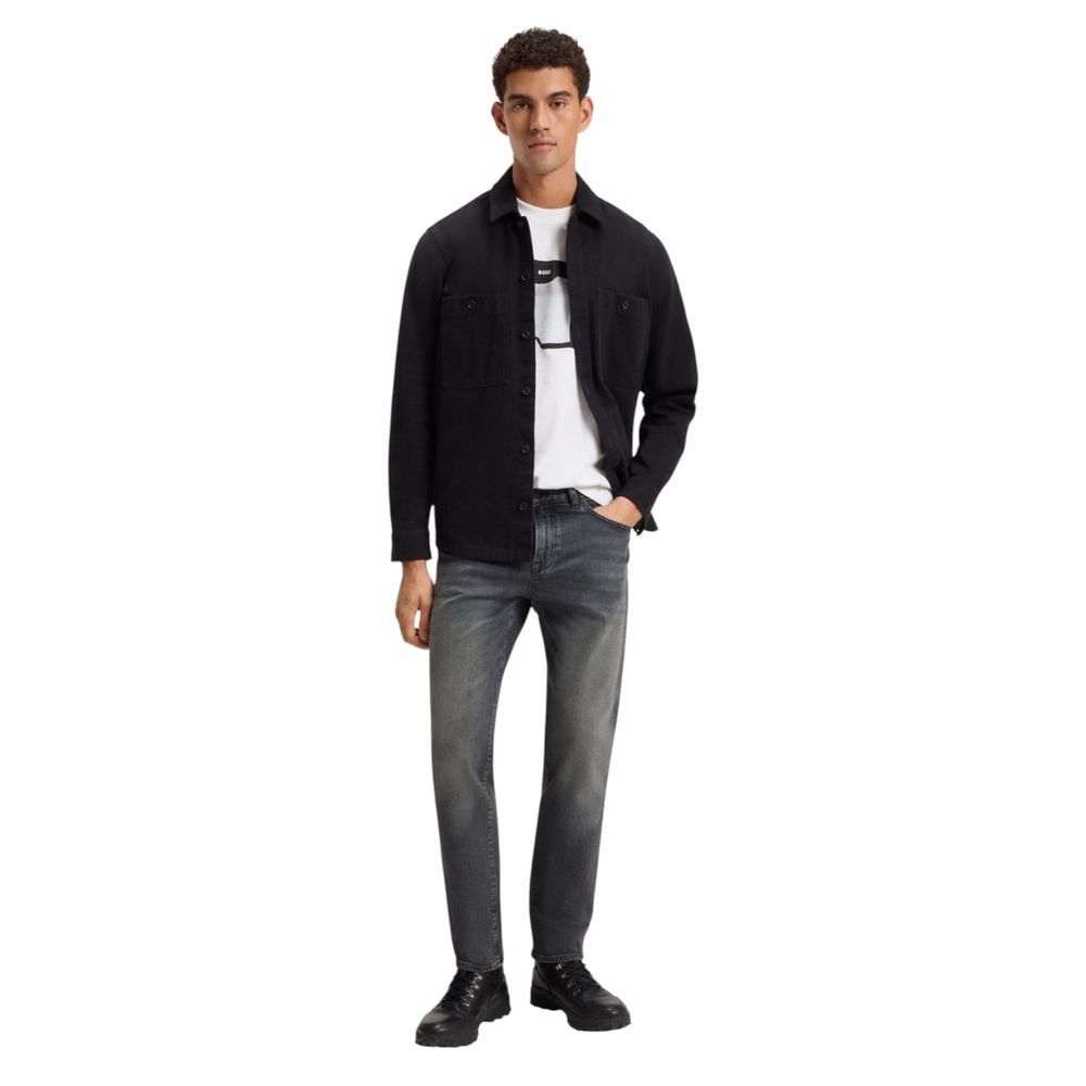 Hugo Boss Gray Cotton Relaxed Fit Jeans