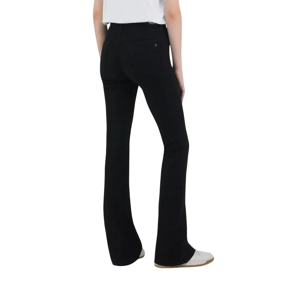 Replay Black Cotton Bootcut Jeans