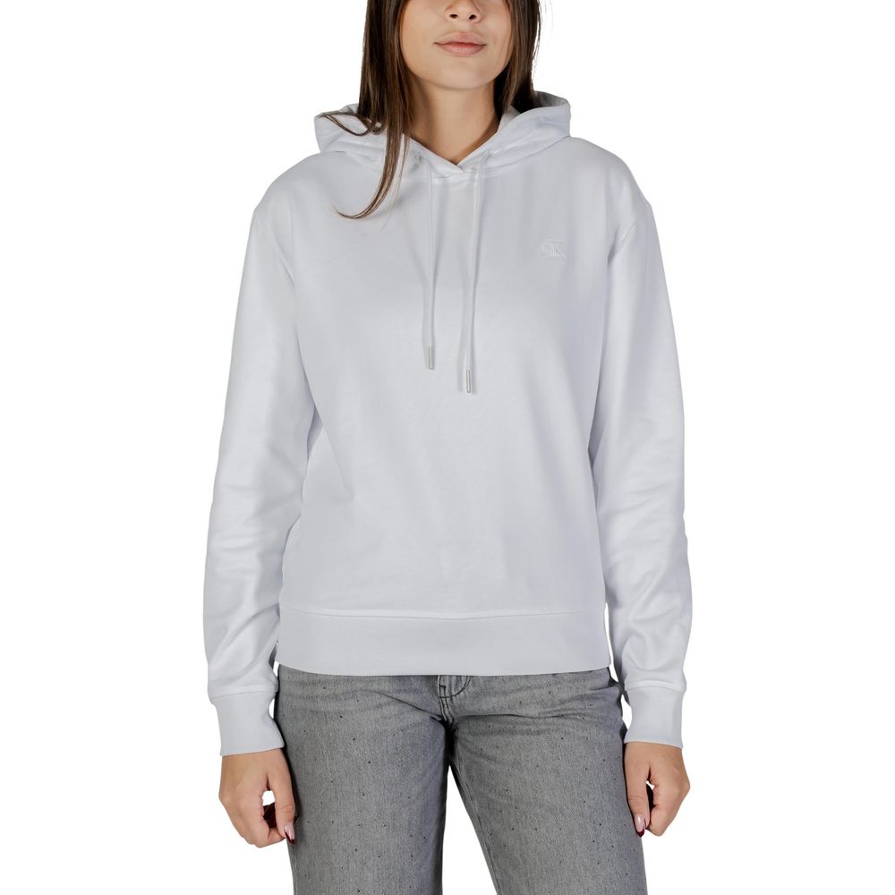 Calvin Klein Jeans White Cotton Hoodie