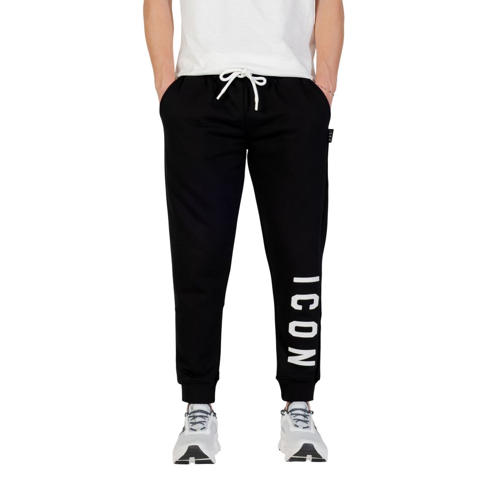 Icon Black Cotton Joggers (Workout Pants)