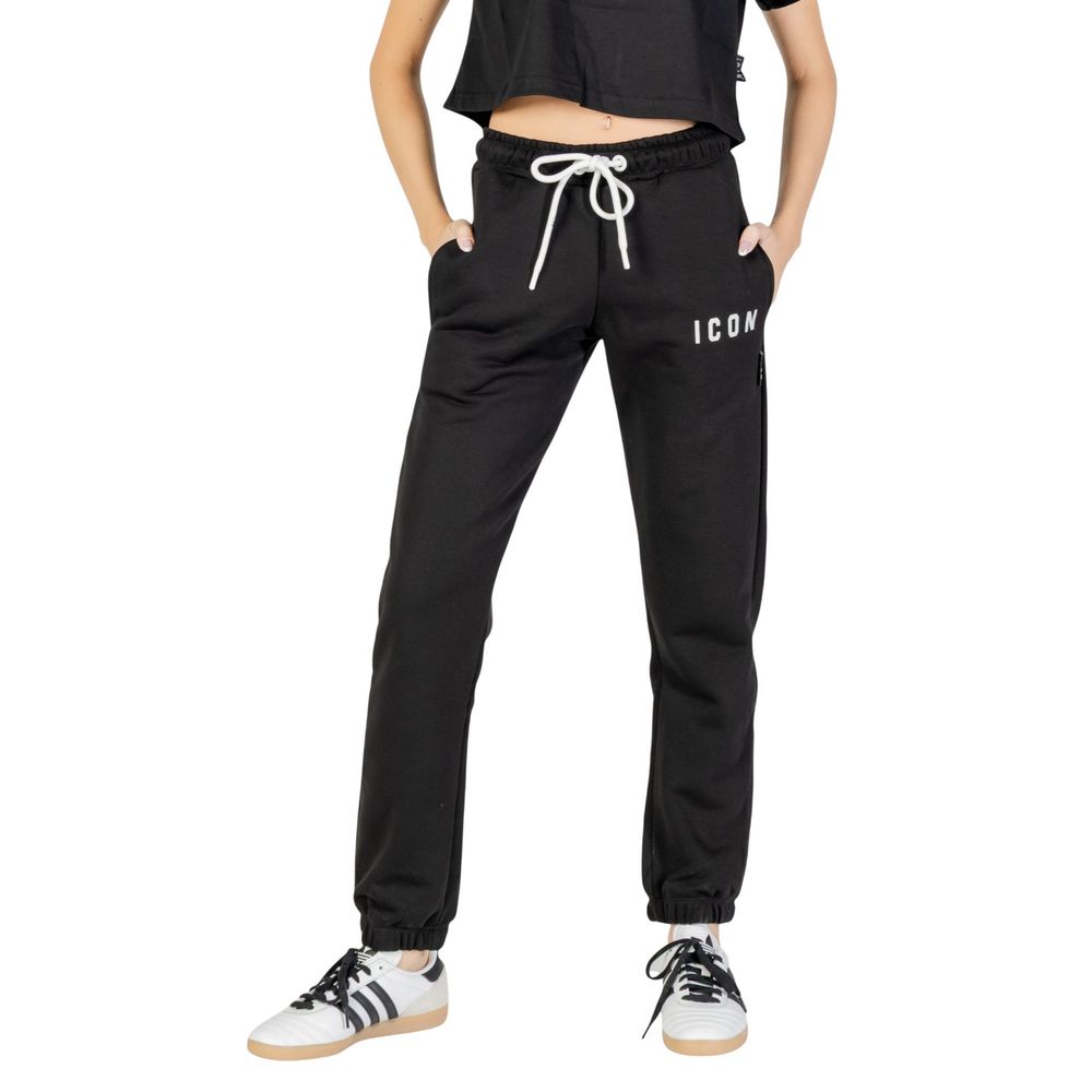Icon Black Cotton Joggers (Workout Pants)