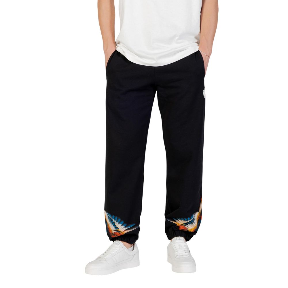County of Milan Black Cotton Joggers (Workout Pants)