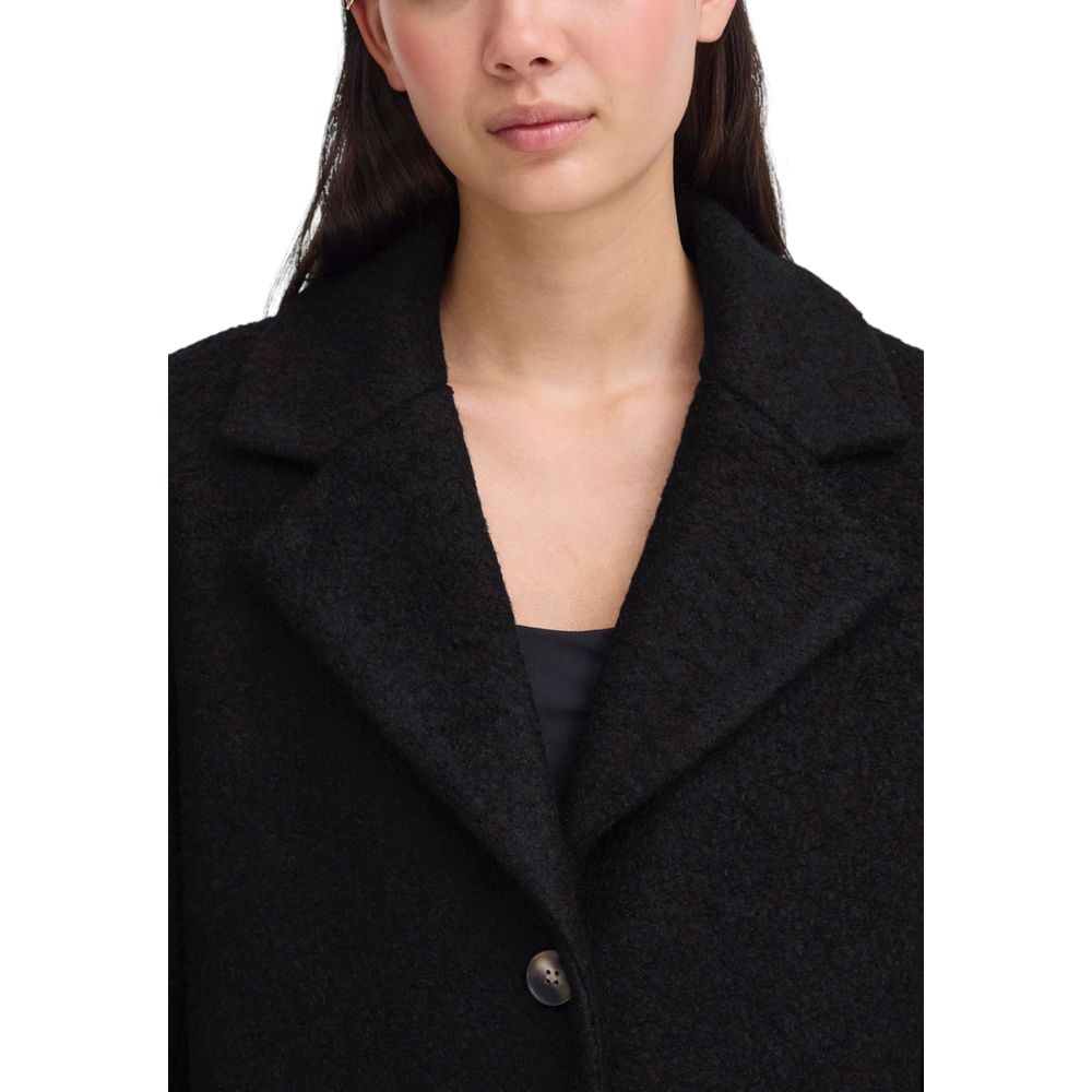 ICHI Black Wool Coat