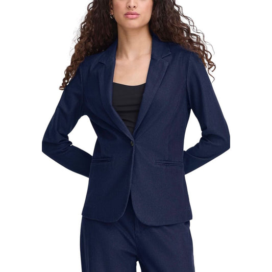 ICHI Blue Cotton Blazer