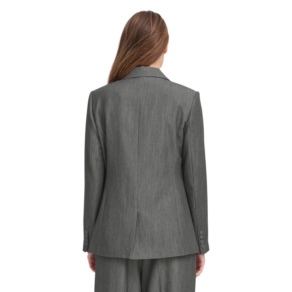ICHI Gray Polyester Blazer