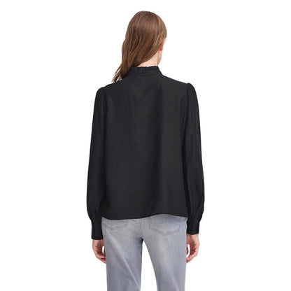 ICHI Black Viscose Blouse