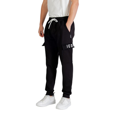 Icon Black Cotton Joggers (Workout Pants)