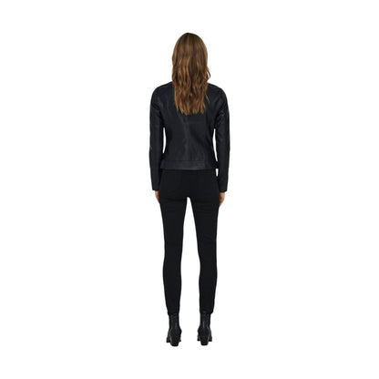 Only Black Polyester Biker Jacket