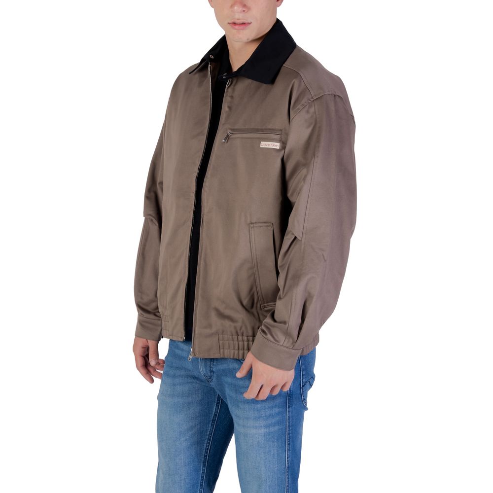 Calvin Klein Jeans Brown Cotton Bomber