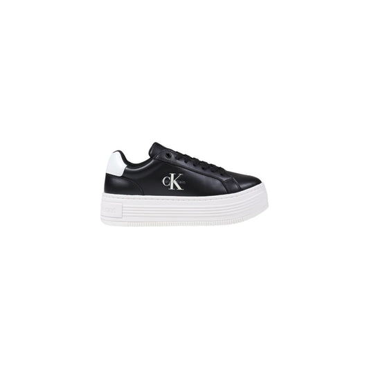 Calvin Klein Jeans Black And White Leather Platform Sneakers