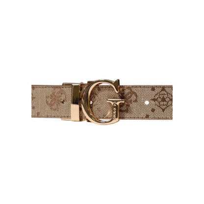Guess White Polyester Thin Belt