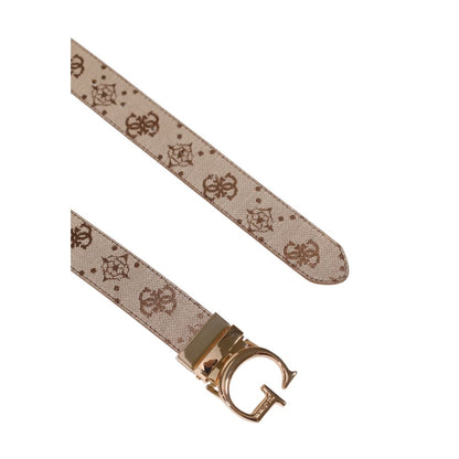 Guess White Polyester Thin Belt
