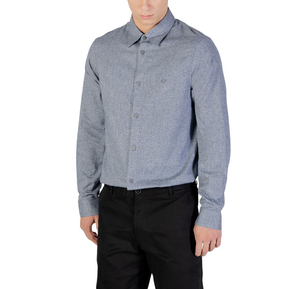 Armani Exchange Blue Cotton Dress Shirt