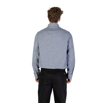 Armani Exchange Blue Cotton Dress Shirt