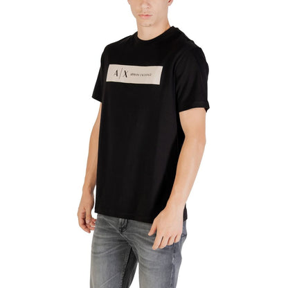 Armani Exchange Black Cotton T-Shirt