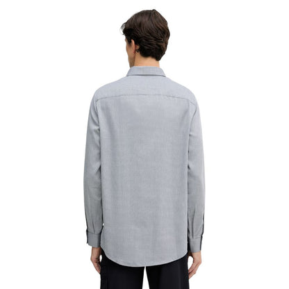 Armani Exchange Black And White Cotton Dress Shirt