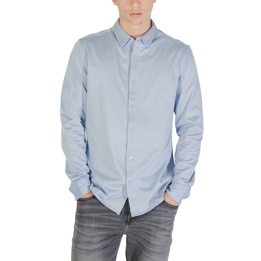 Only & Sons Blue Cotton Dress Shirt