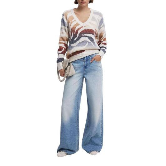 Desigual Cream Marabou Sweatshirt
