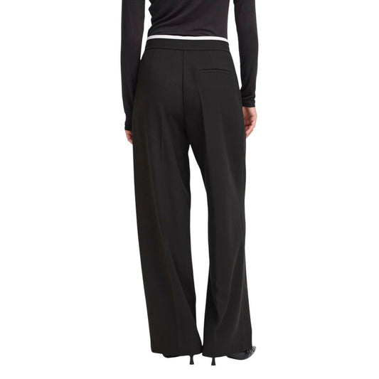 ICHI Black Polyester Pants
