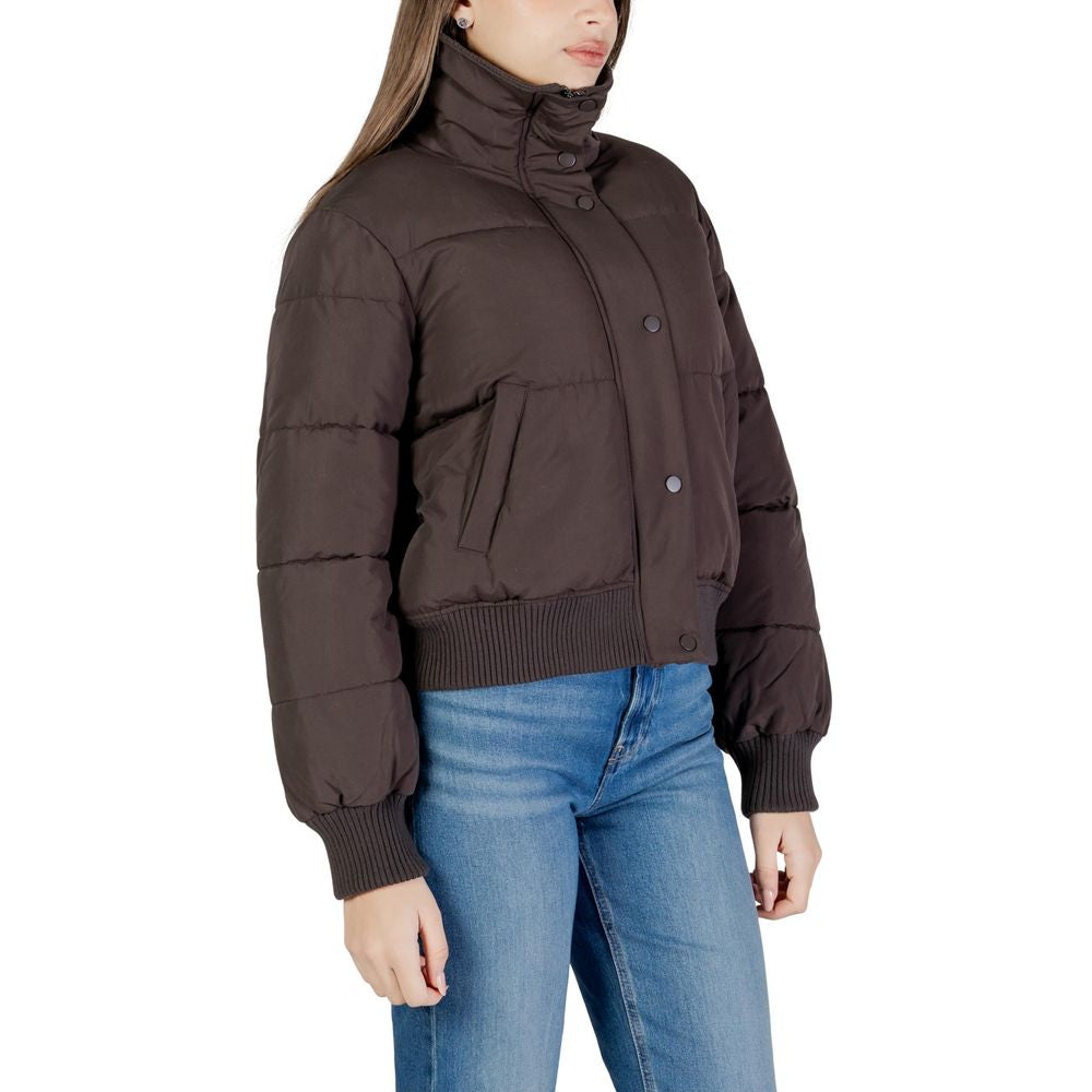 Jacqueline De Yong Brown Polyester Full-Length Jacket