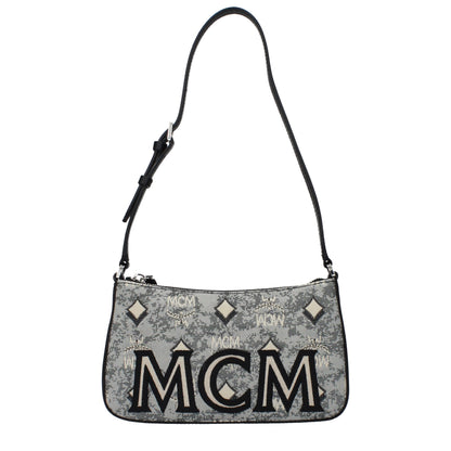 MCM Gray Fabric Crossbody Bag