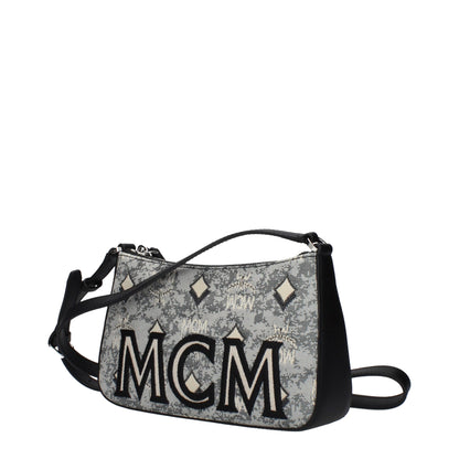 MCM Gray Fabric Crossbody Bag