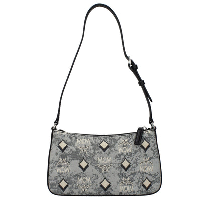 MCM Gray Fabric Crossbody Bag