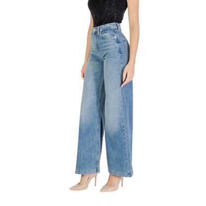 Guess Light Blue Cotton Relaxed Fit Jeans