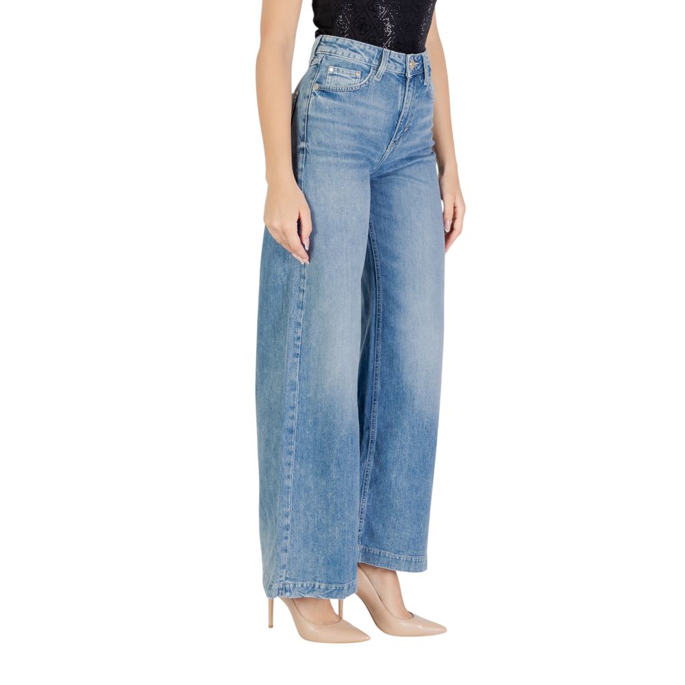 Guess Light Blue Cotton Relaxed Fit Jeans