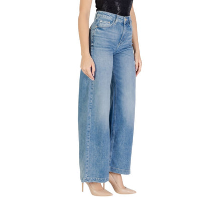 Guess Light Blue Cotton Relaxed Fit Jeans