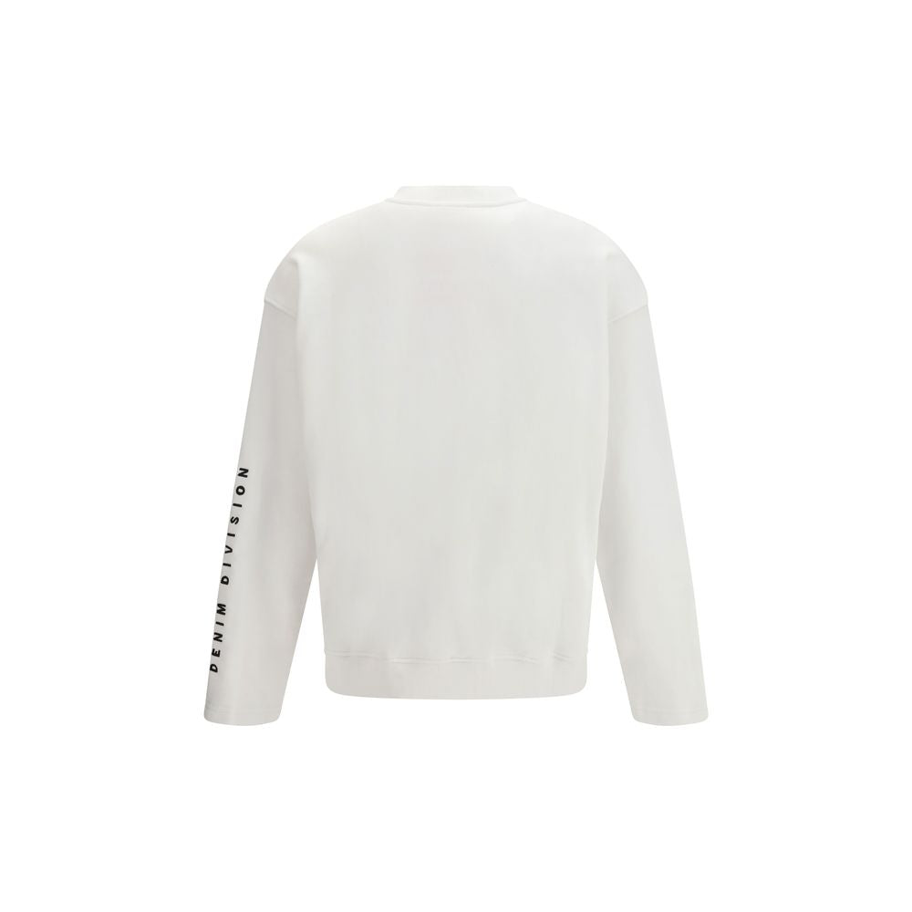 Diesel White Cotton Sweatshirt