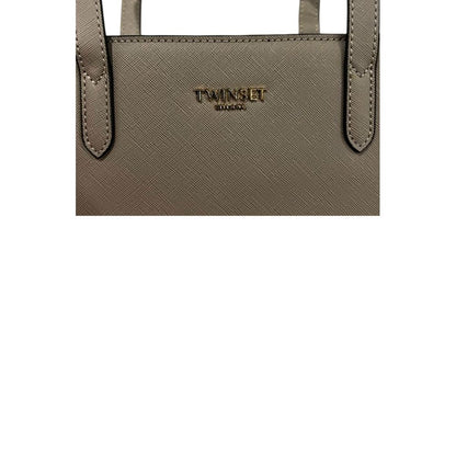 Twinset Grey PU Women Shoulder Bag