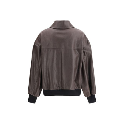 Khaite Brown Leather Jacket