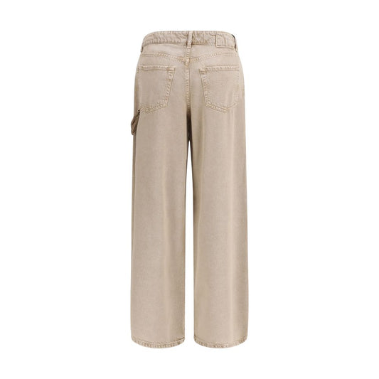 PINKO Beige Cotton Relaxed Fit Jeans