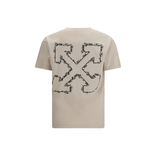 Off-White Beige Cotton T-Shirt