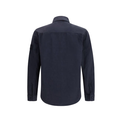 Stone Island Blue Cotton Jackets And Coat