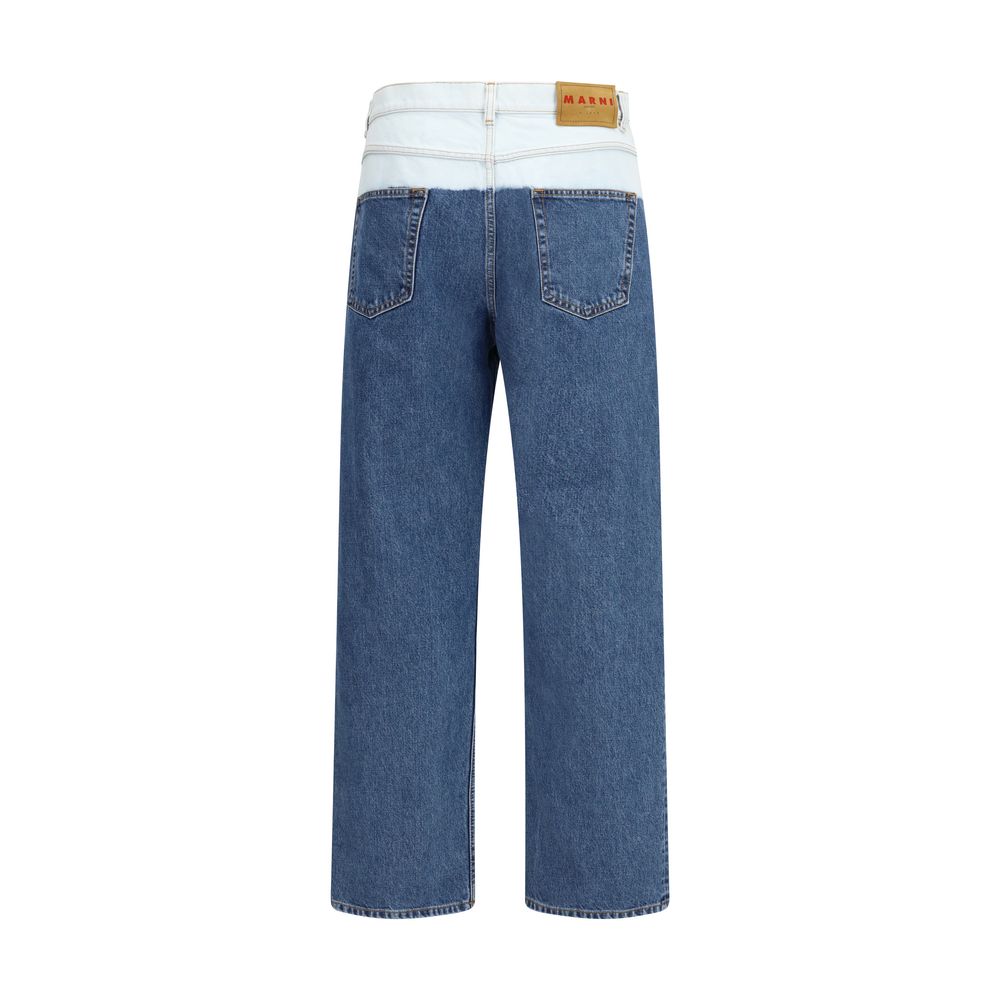 Marni Blue Cotton Straight-Leg Jeans