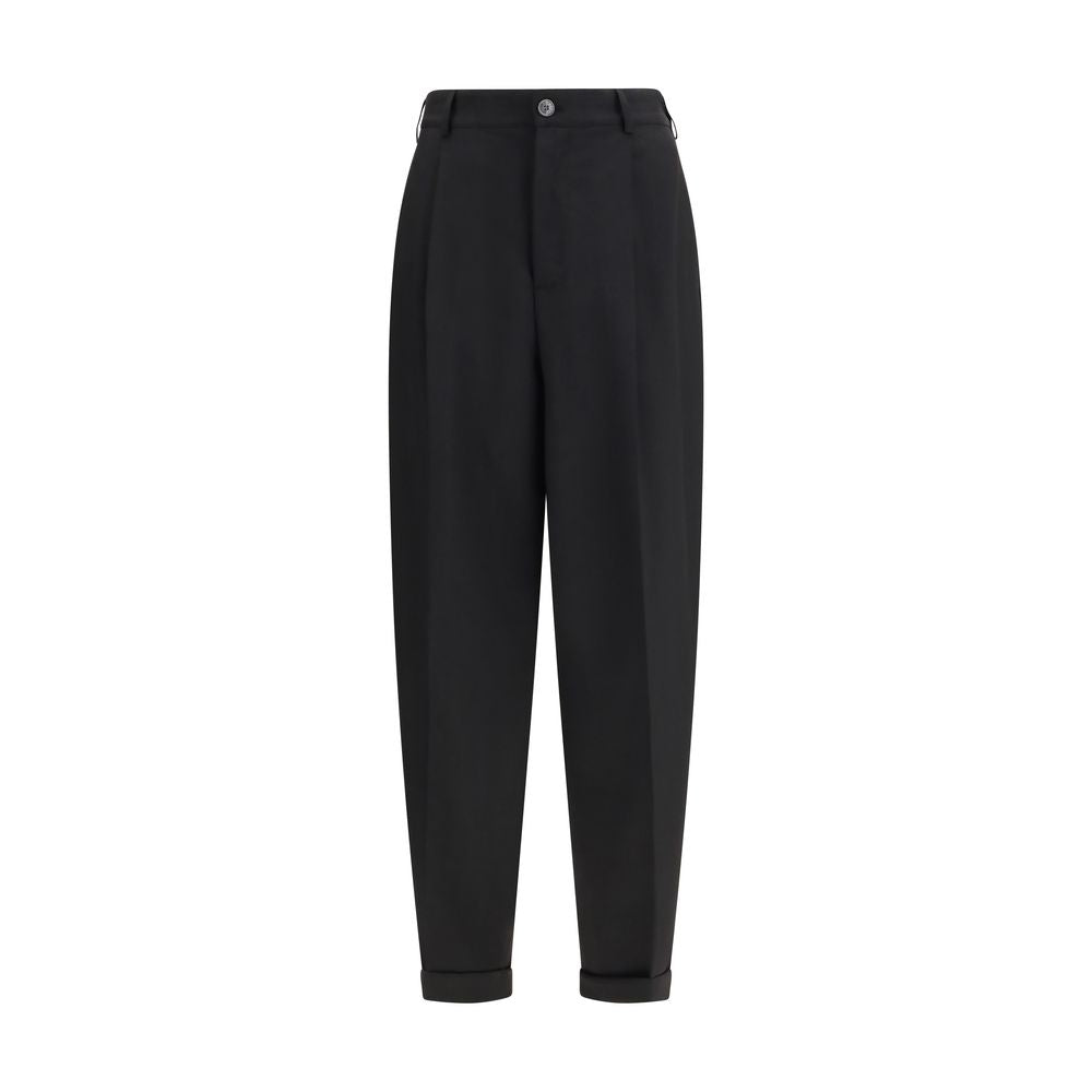 Marni Black Fleece Wool Casual Pants