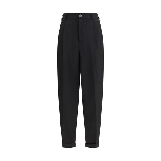 Marni Black Fleece Wool Casual Pants