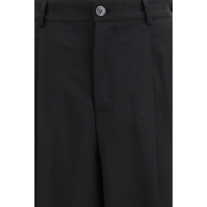 Marni Black Fleece Wool Casual Pants
