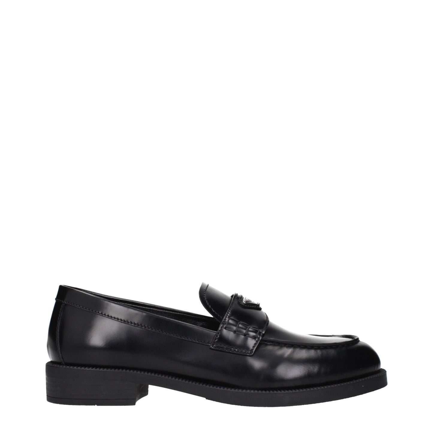 Prada Black Leather Slip-On Loafers